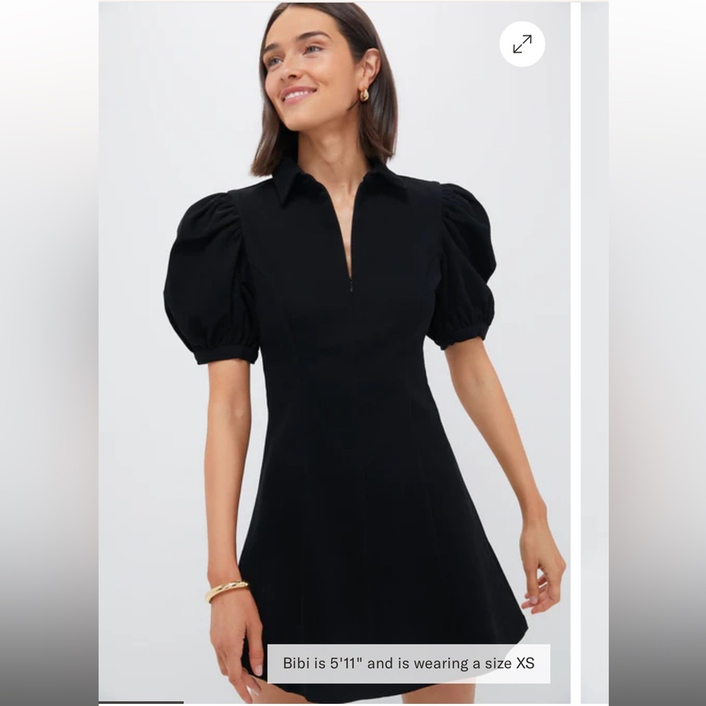 HYACINTH HOUSE Black Front Zip Denim Mini Dress